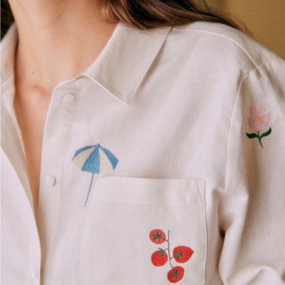 Sézane TOMBOY SHIRT ITALIE SZ 40 gently used - Picture 3 of 10